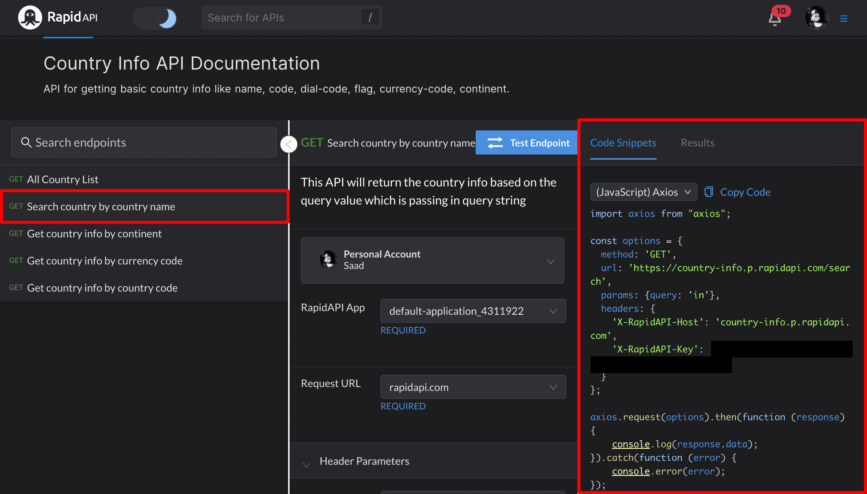 Fetching data using (JavaScript) Axios