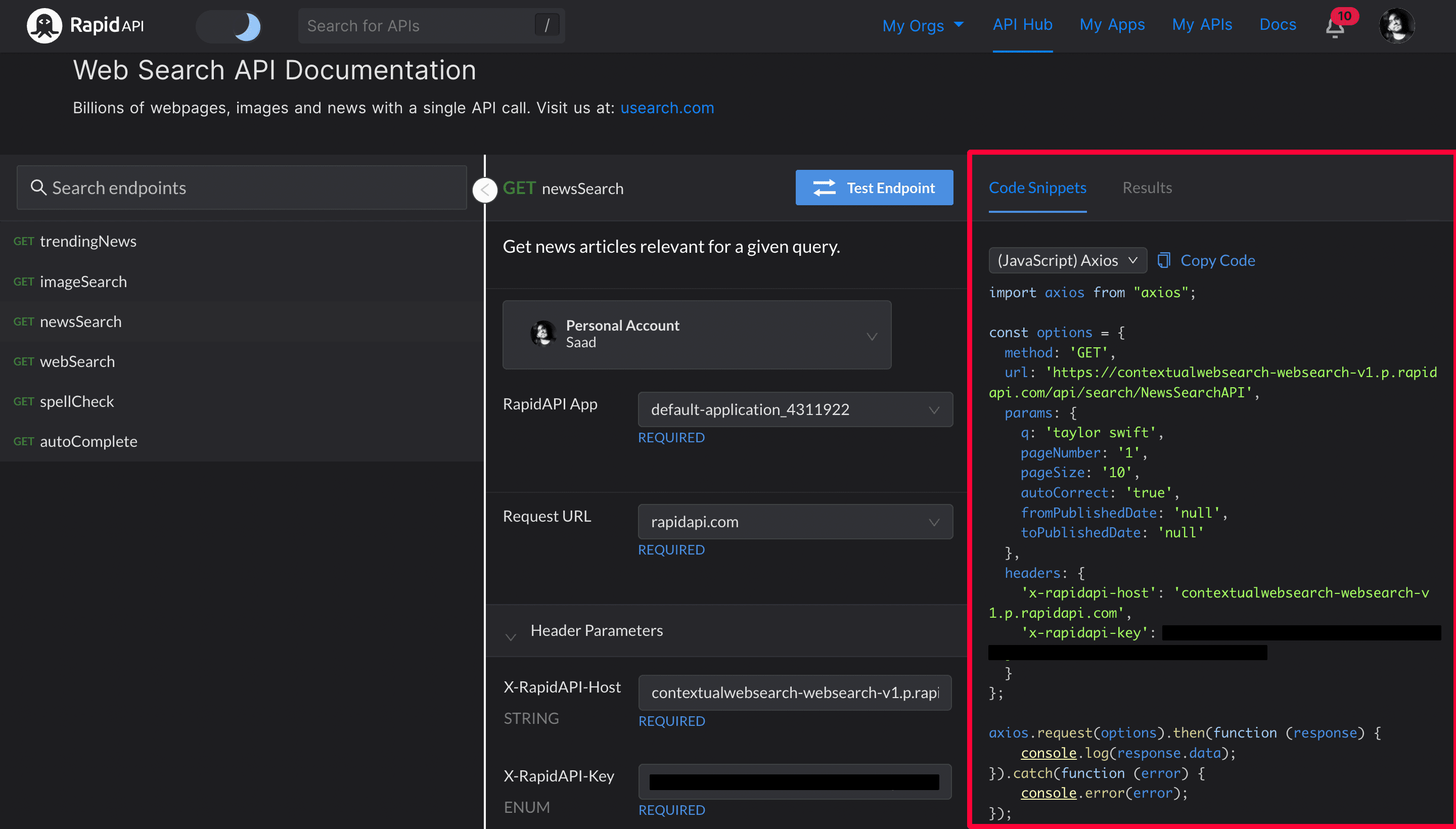 Fetching data using (JavaScript) Axios