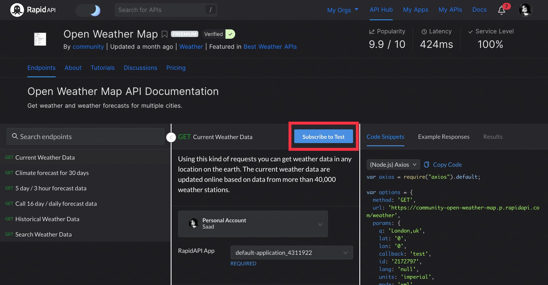 Subscribe To Open Weather Map API