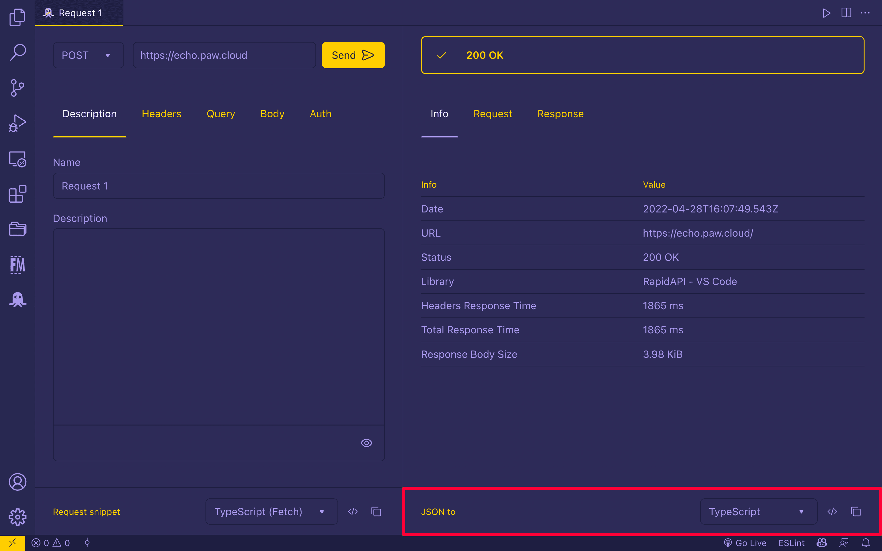 API Response Type Generation Section