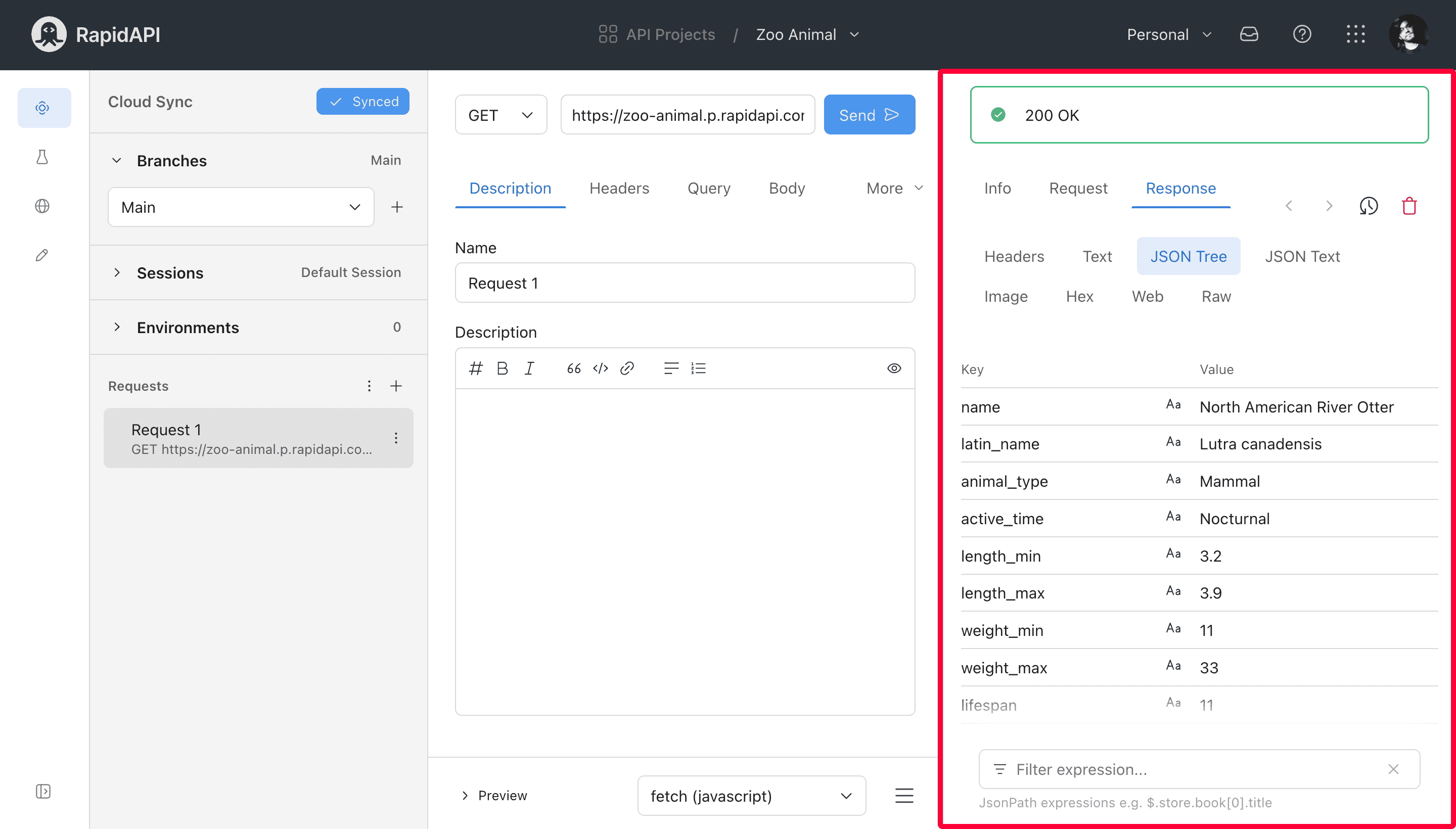 Check API Response Using RapidAPI Studio Built-in HTTP Client