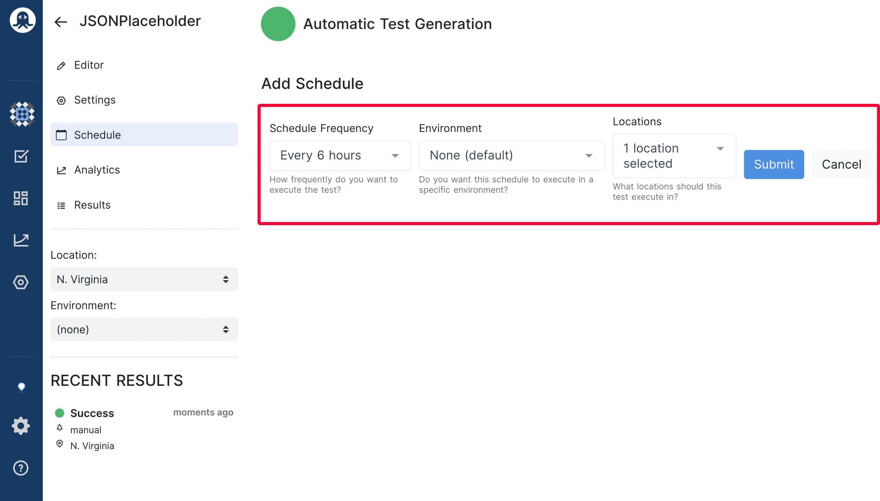 Scheduled Test on RapidAPI Testing