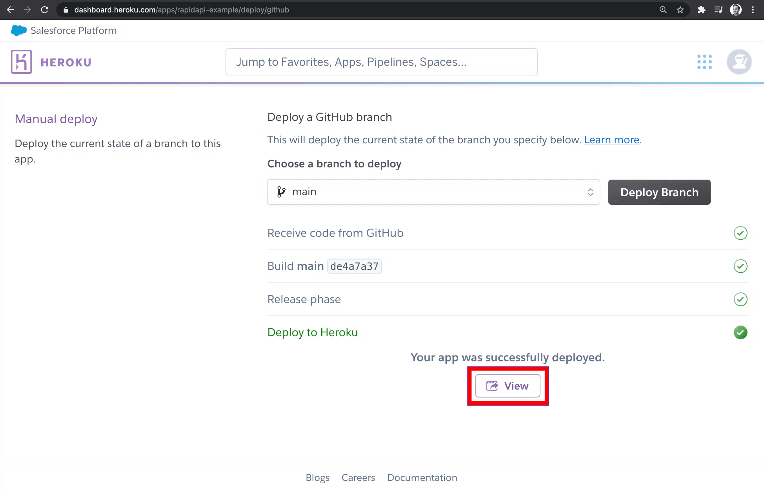 Open API using View option