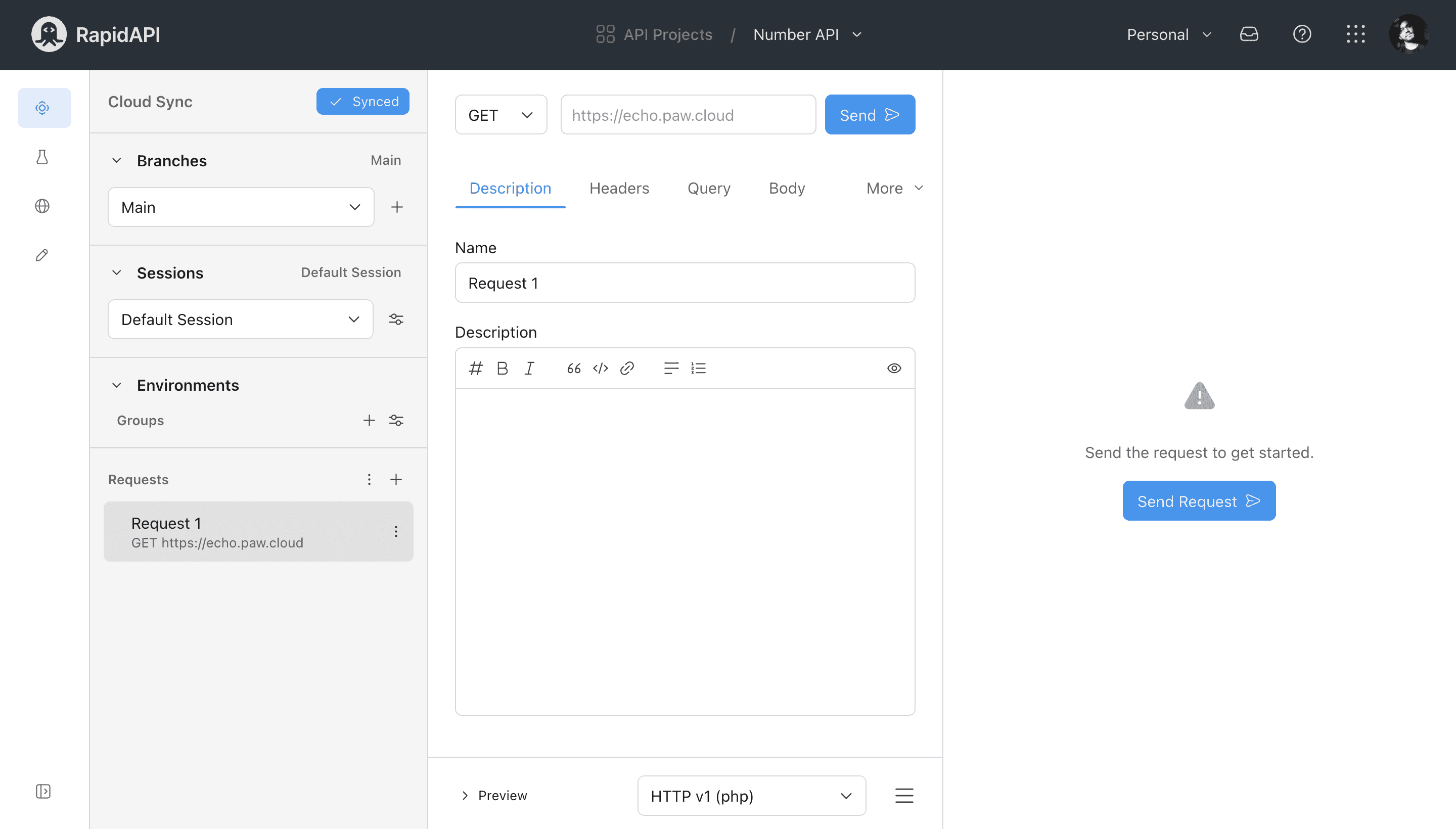 API client inside RapidAPI Studio