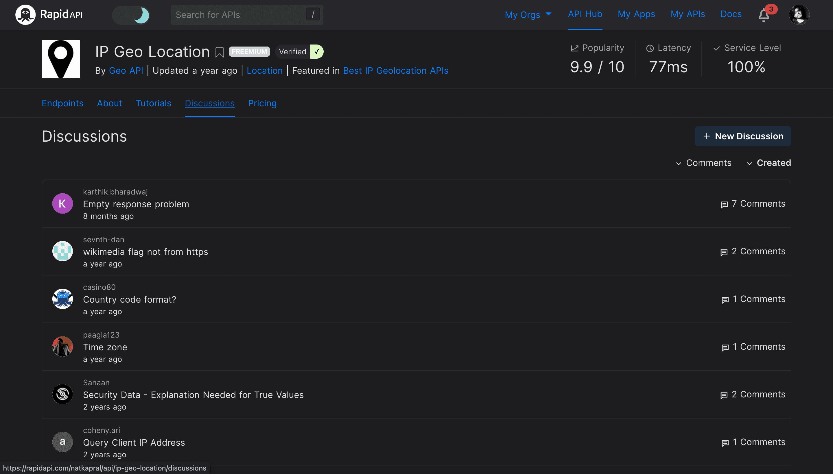 Discussion Forum on RapidAPI Hub